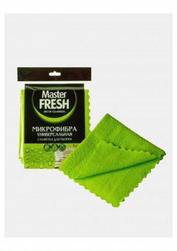 Салфетка универсальная Мастер Фреш для стекол и зеркал микрофибра 1шт