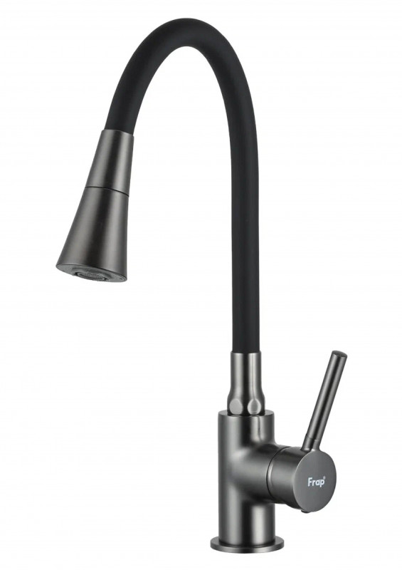 Смеситель для кухни гибкий излив оруж.сталь