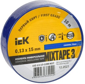 Изолента ПВХ 15мм х10м IEK синяя