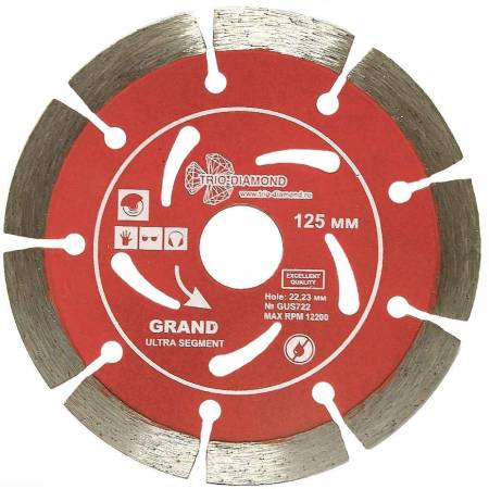 Диск алмазный сегментный 125х22,23мм Grand hot prees Trio-Diamond