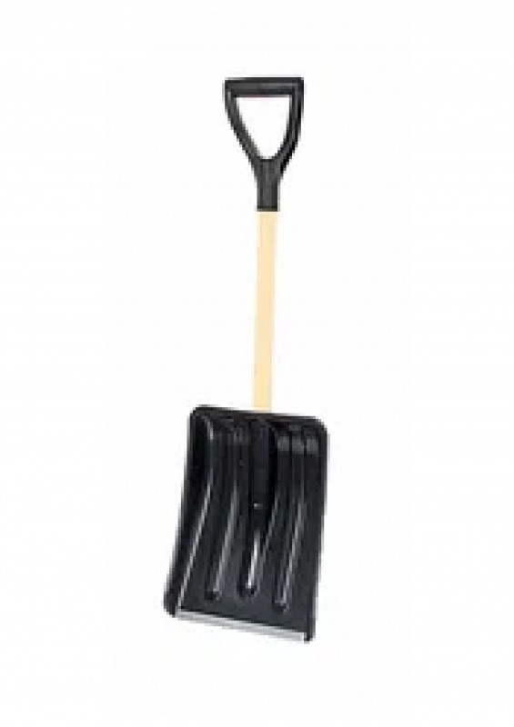 Лопата для автомобильная 365х280 мм d-32 "Метель" цветная с алюм.планкой с дерев/ч и V-ручкой