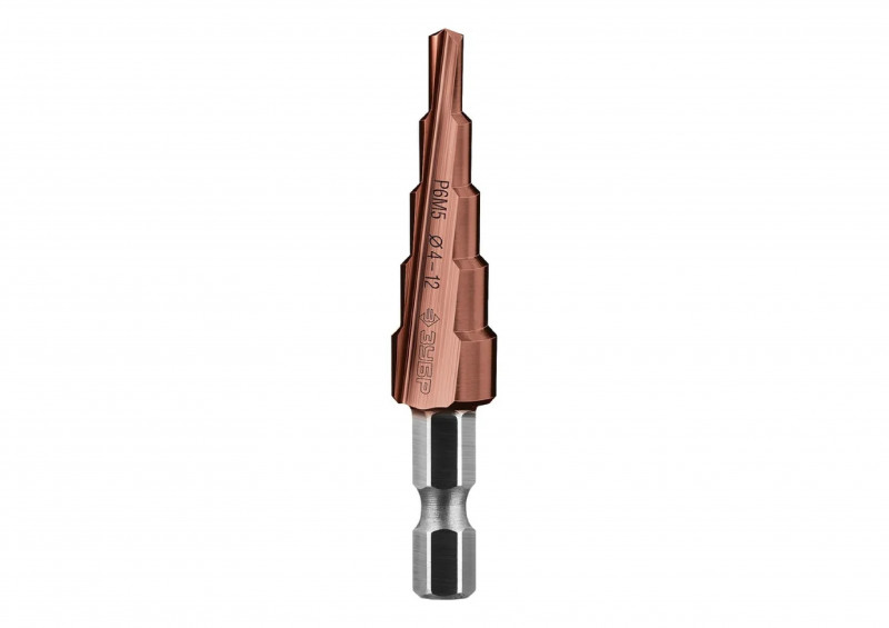 Ступенчатое сверло 4-12мм 5ст. кобальт ЗУБР