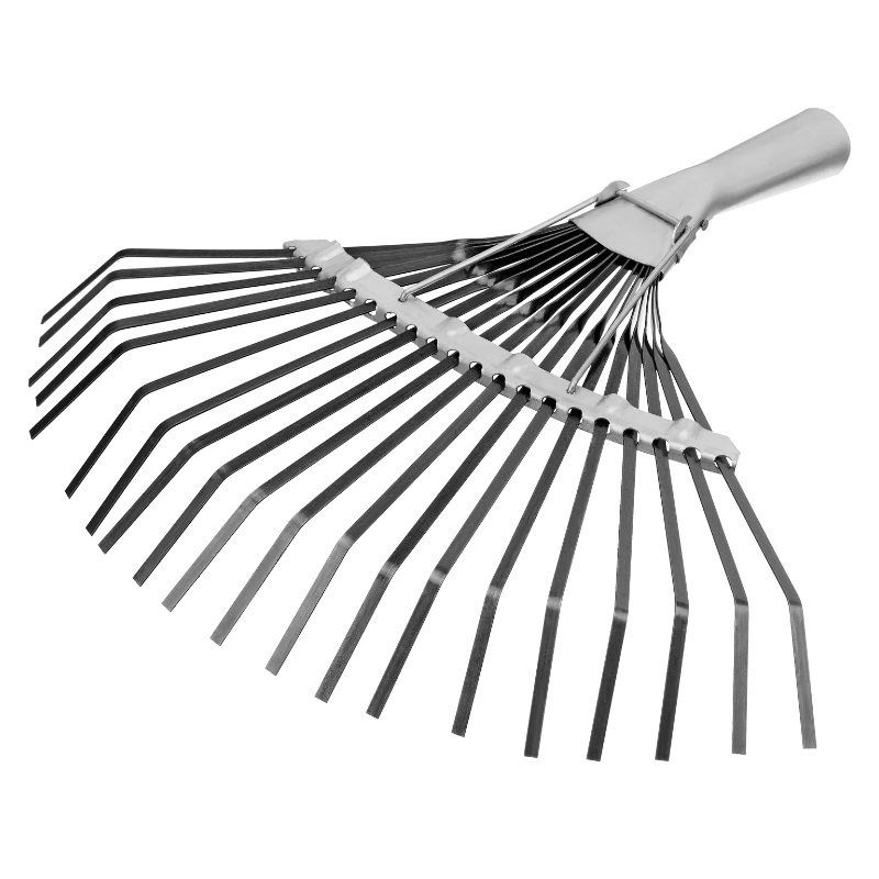 Грабли веерные 20-зубьев оксидированные плоский зуб б/черенка СИБРТЕХ