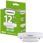 Лампа светодиодная T80 12Вт таблетка 6500К GX53 230В GENERICA