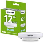 Лампа светодиодная T80 12Вт таблетка 6500К GX53 230В GENERICA