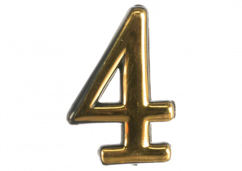 Номер для дверей "4" самоклеющийся