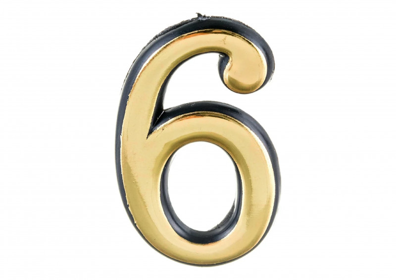 Номер для дверей "6" самоклеющийся