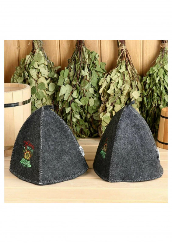 Набор шапок для бани и сауны "Хозяин бани и жена хозяина бани" 2шт