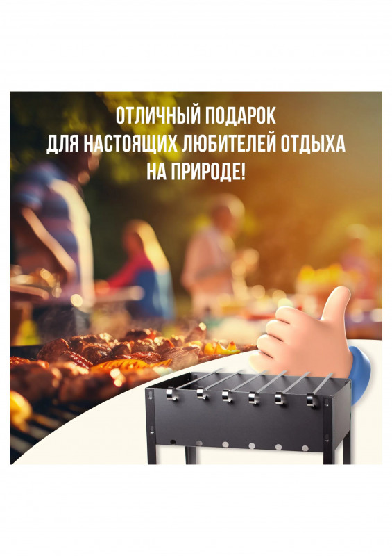 Мангал сборный 6-шампуров ЭКОНОМ 370 в пленке