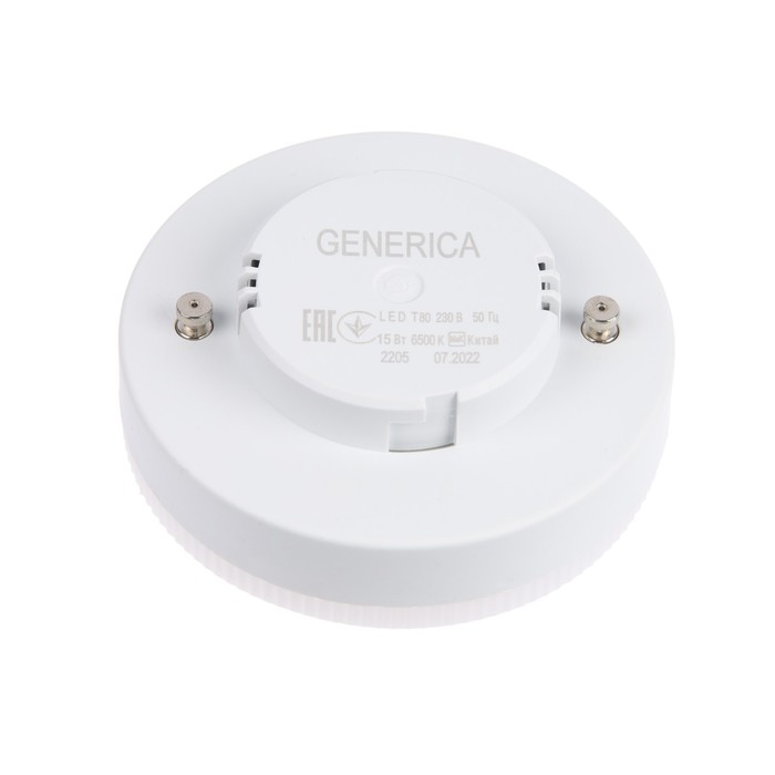 Лампа светодиодная Т80 таблетка 15Вт 230В 6500К GX53 GENERICA