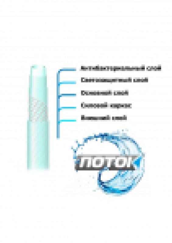 Шланг поливочный ПВХ армирован 300 3/4 25м прозрачный Поток