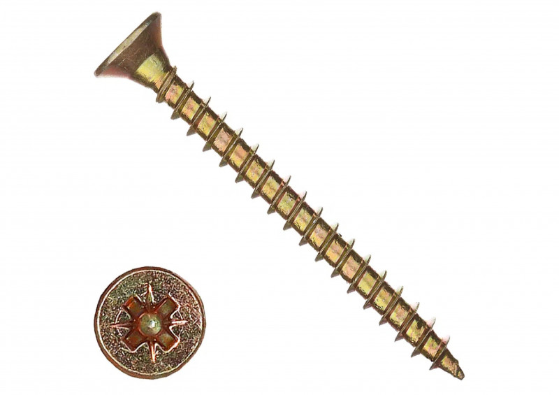 Саморез универсальный желтый цинк 5х80