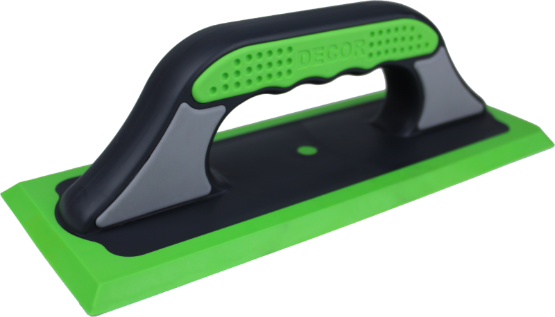 Терка 260х100мм жесткая зеленая резина 3К DECOR