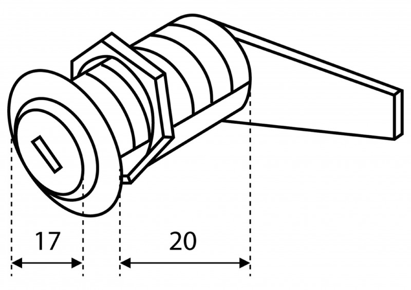 Замок почтовый врезной 20мм 2 ключа ЗП Стандарт