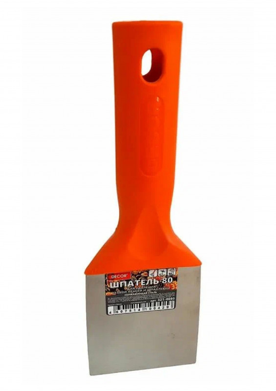 Шпатель-скребок для удаления краски коническая резьба 80мм DECOR