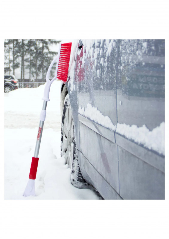 Щетка авто со скребком телескопическая 90-120см Skyway